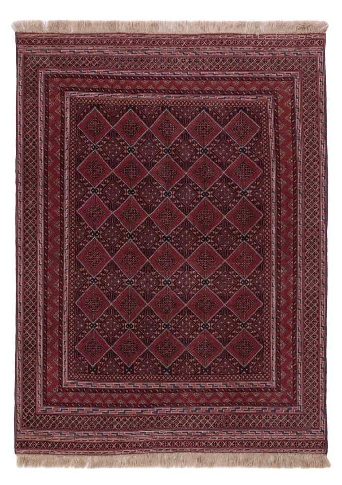 Kelimteppe - Orientalsk - 195 x 145 cm - mørk rød