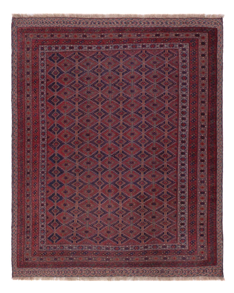 Kelimteppe - Orientalsk - 195 x 159 cm - mørk rød