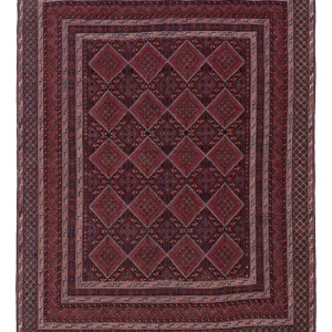 Kelimteppe - Orientalsk - 196 x 141 cm - mørk rød