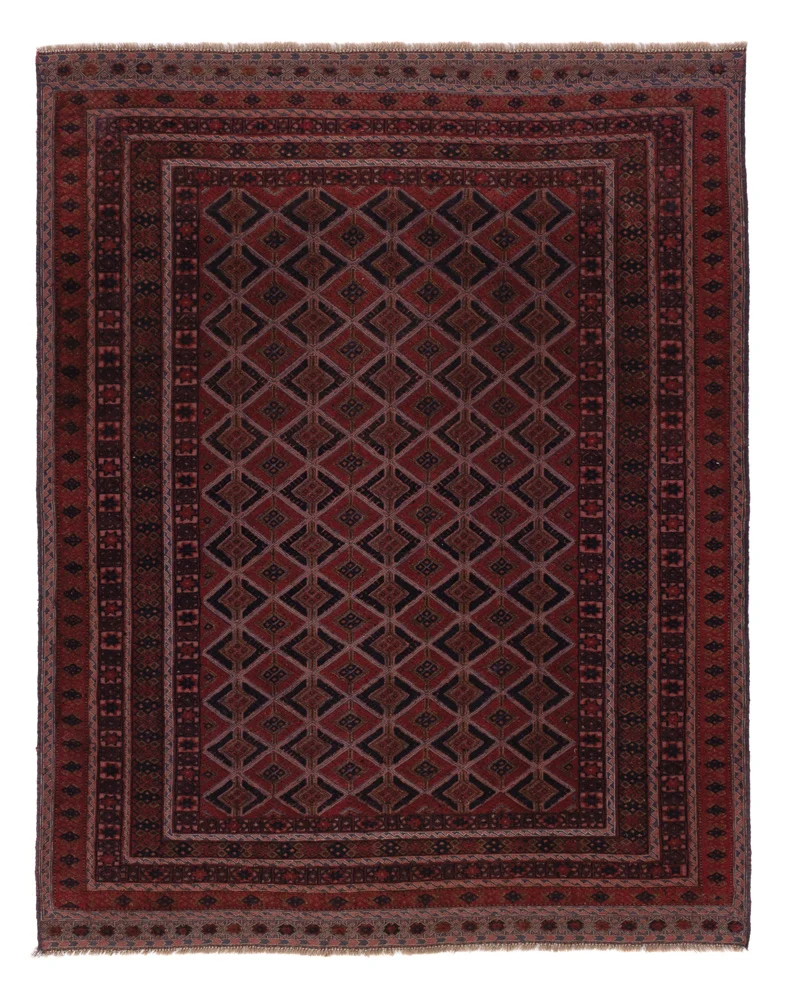 Kelimteppe - Orientalsk - 196 x 156 cm - mørk rød