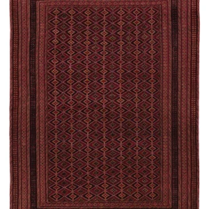 Kelimteppe - Orientalsk - 196 x 156 cm - mørk rød