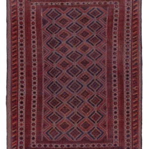 Kelimteppe - Orientalsk - 196 x 158 cm - mørk rød