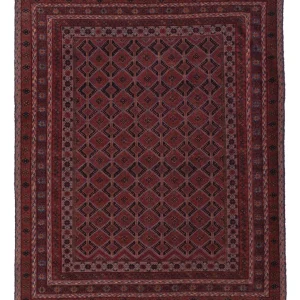 Kelimteppe - Orientalsk - 196 x 159 cm - mørk rød