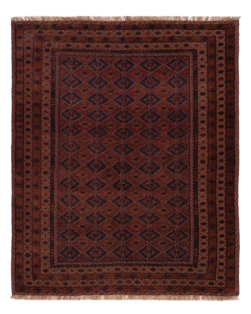 Kelimteppe - Orientalsk - 196 x 161 cm - mørk rød