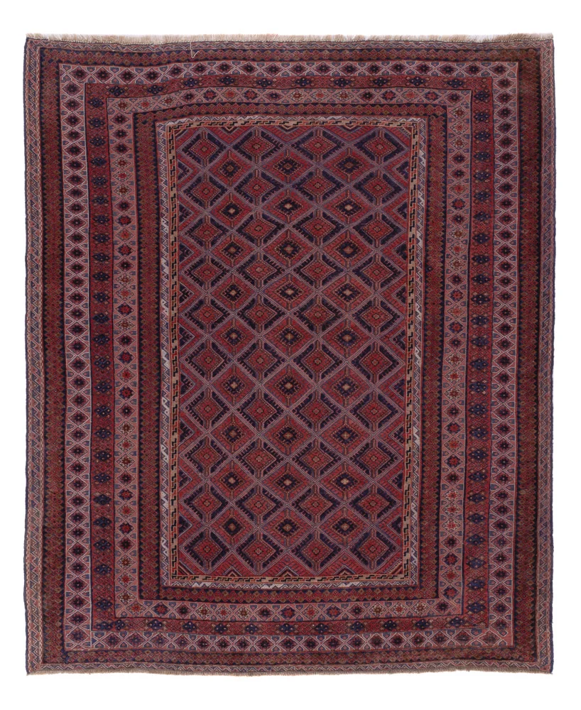 Kelimteppe - Orientalsk - 197 x 156 cm - mørk rød
