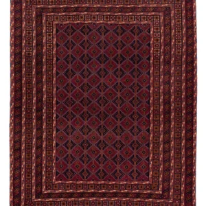 Kelimteppe - Orientalsk - 197 x 158 cm - mørk rød