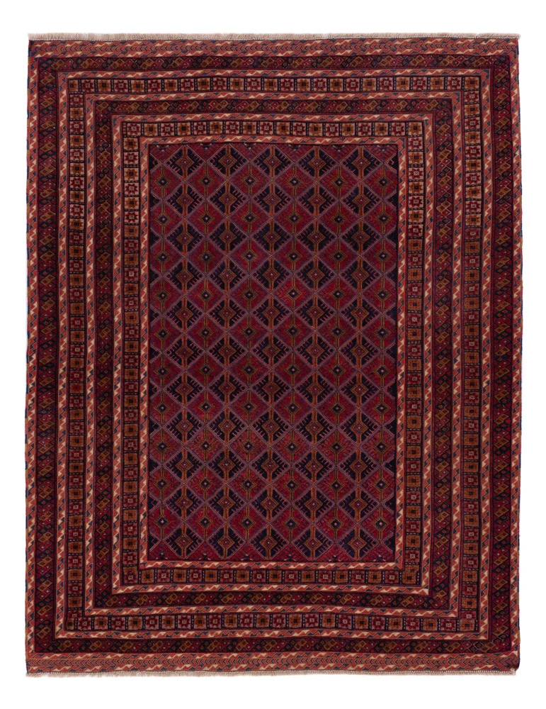 Kelimteppe - Orientalsk - 197 x 158 cm - mørk rød