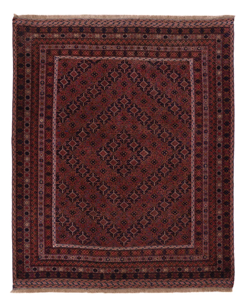 Kelimteppe - Orientalsk - 197 x 161 cm - mørk rød