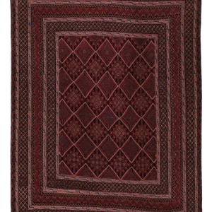 Kelimteppe - Orientalsk - 198 x 139 cm - mørk rød