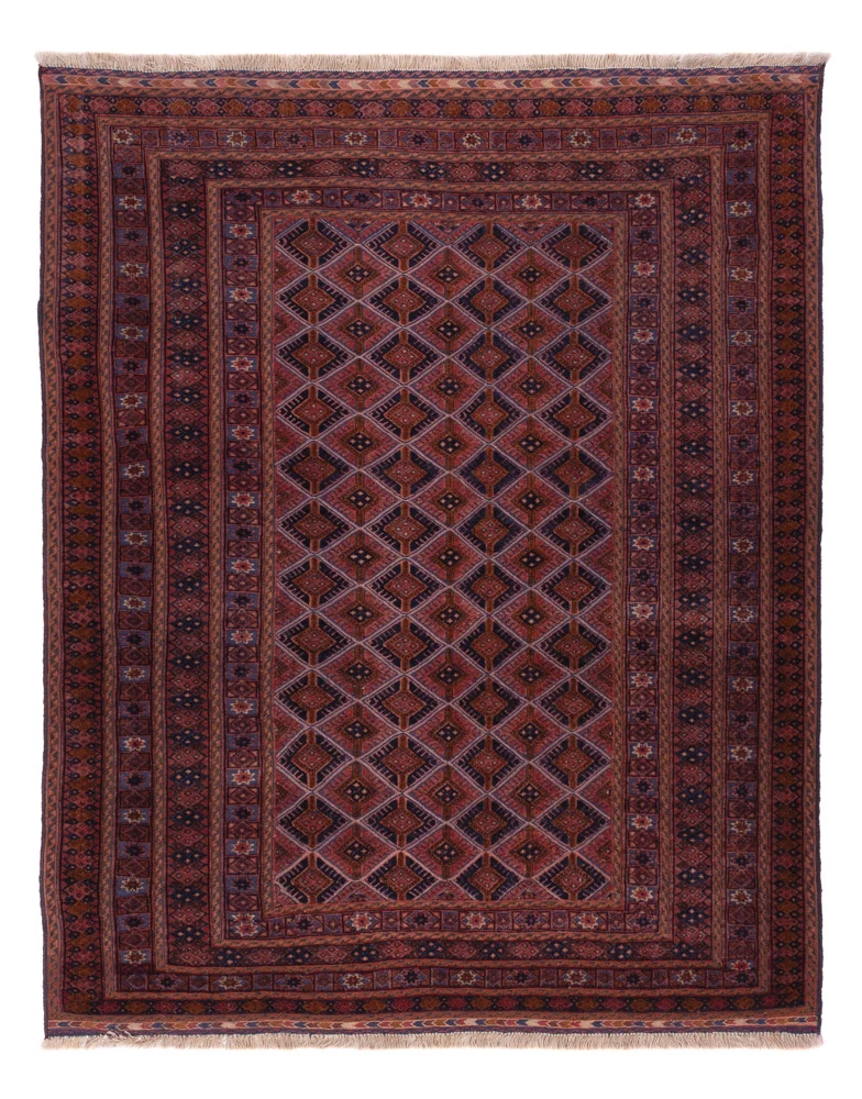 Kelimteppe - Orientalsk - 198 x 155 cm - mørk rød