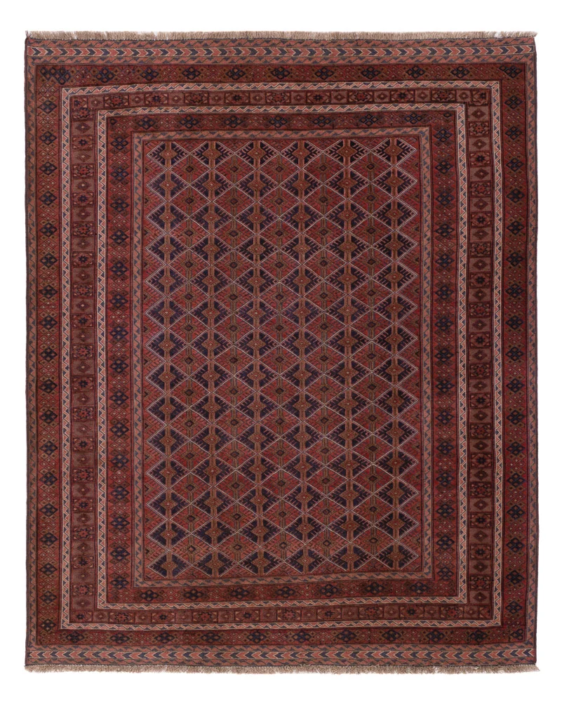 Kelimteppe - Orientalsk - 198 x 162 cm - mørk rød