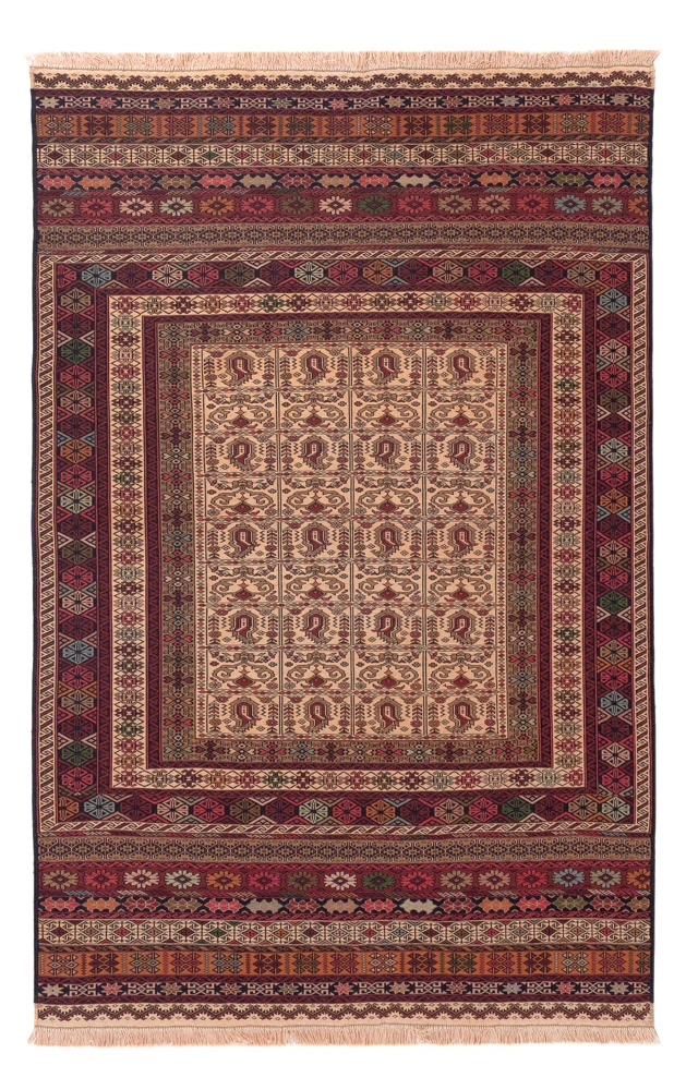 Kelimteppe - Orientalsk - 200 x 129 cm - flerfarget