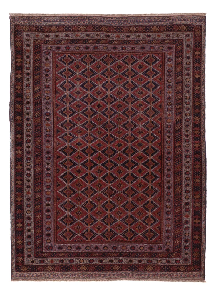 Kelimteppe - Orientalsk - 200 x 144 cm - mørk rød