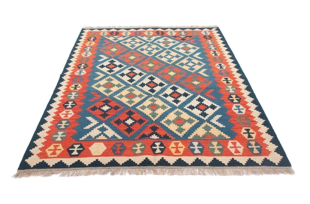 Kelimteppe - Orientalsk - 200 x 155 cm - blå