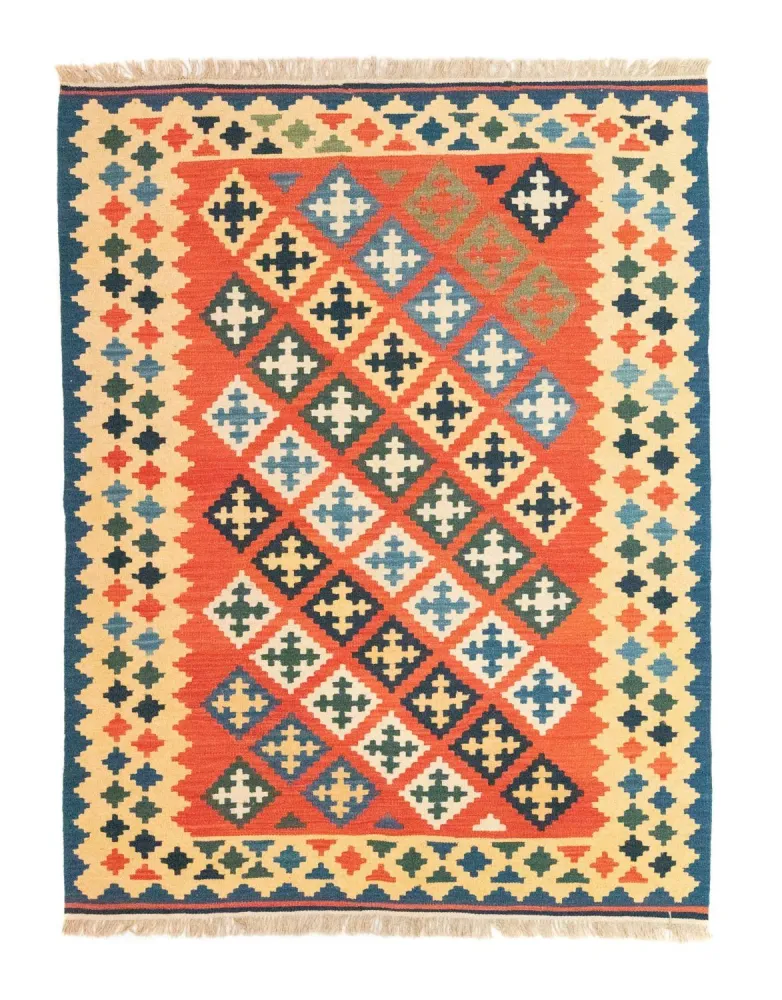 Kelimteppe - Orientalsk - 200 x 155 cm - oransje