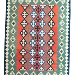 Kelimteppe - Orientalsk - 202 x 150 cm - oransje