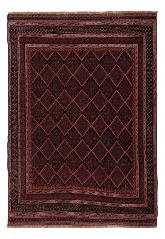 Kelimteppe - Orientalsk - 203 x 140 cm - mørk rød