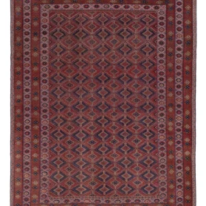 Kelimteppe - Orientalsk - 203 x 157 cm - mørk rød