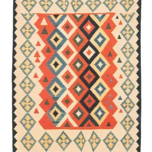 Kelimteppe - Orientalsk - 205 x 155 cm - oransje