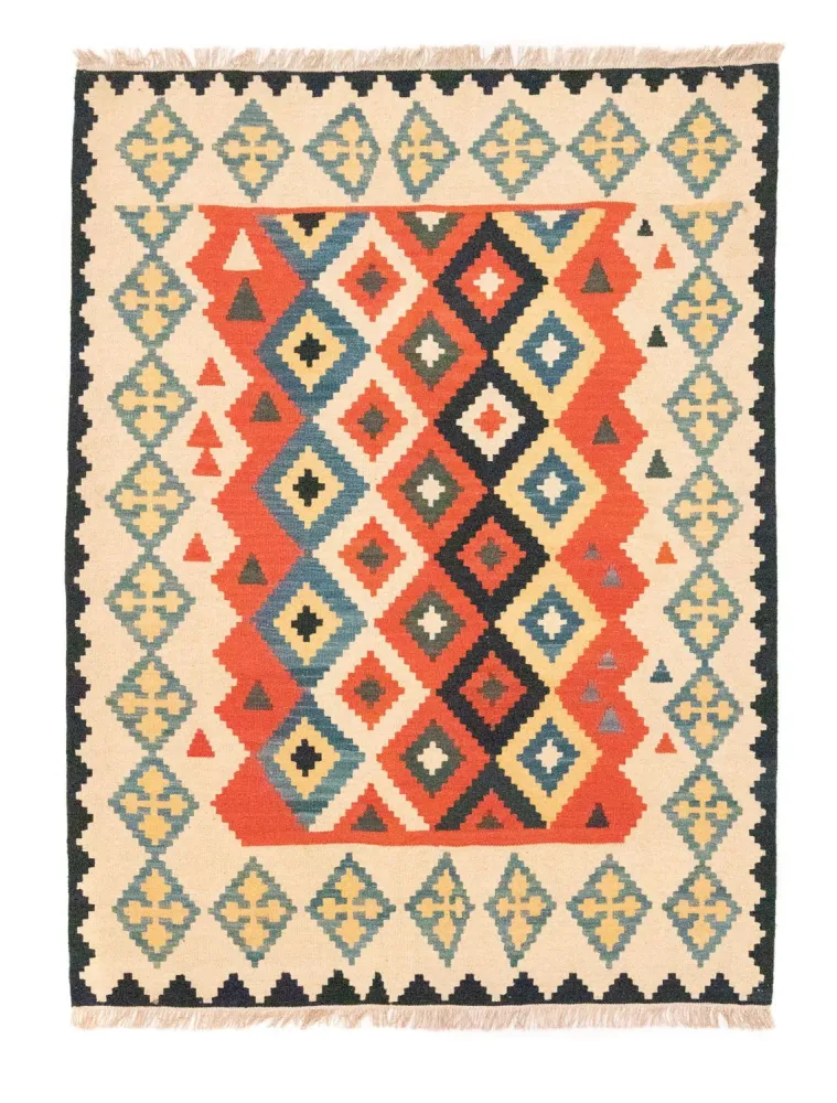 Kelimteppe - Orientalsk - 205 x 155 cm - oransje