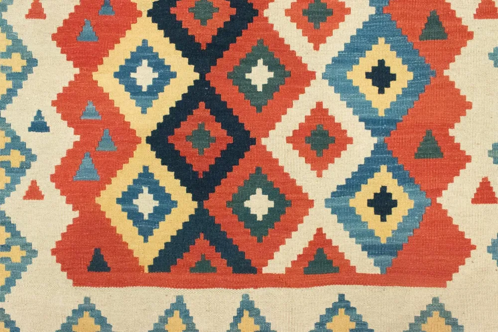 Kelimteppe - Orientalsk - 205 x 155 cm - oransje