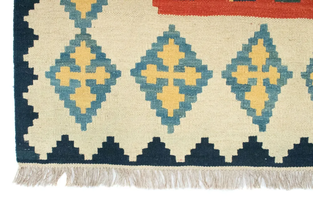Kelimteppe - Orientalsk - 205 x 155 cm - oransje