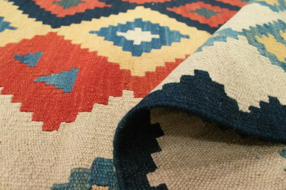 Kelimteppe - Orientalsk - 205 x 155 cm - oransje
