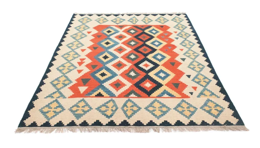 Kelimteppe - Orientalsk - 205 x 155 cm - oransje