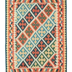 Kelimteppe - Orientalsk - 205 x 157 cm - oransje