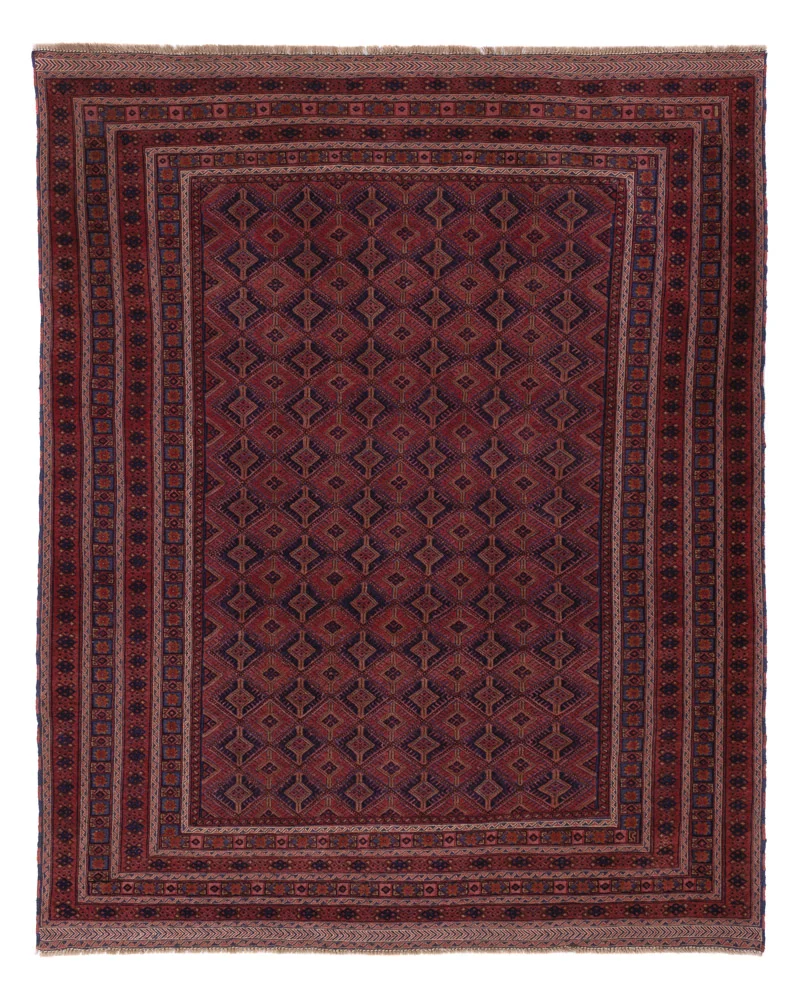 Kelimteppe - Orientalsk - 205 x 163 cm - mørk rød