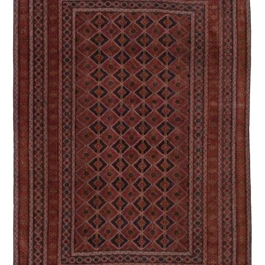 Kelimteppe - Orientalsk - 207 x 140 cm - mørk rød