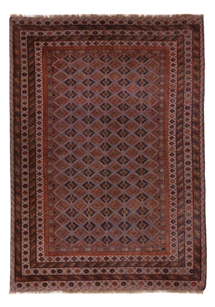 Kelimteppe - Orientalsk - 207 x 156 cm - mørk rød
