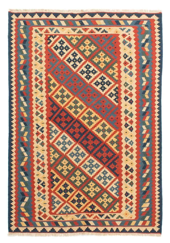Kelimteppe - Orientalsk - 208 x 158 cm - flerfarget
