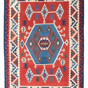 Kelimteppe - Orientalsk - 208 x 160 cm - rød