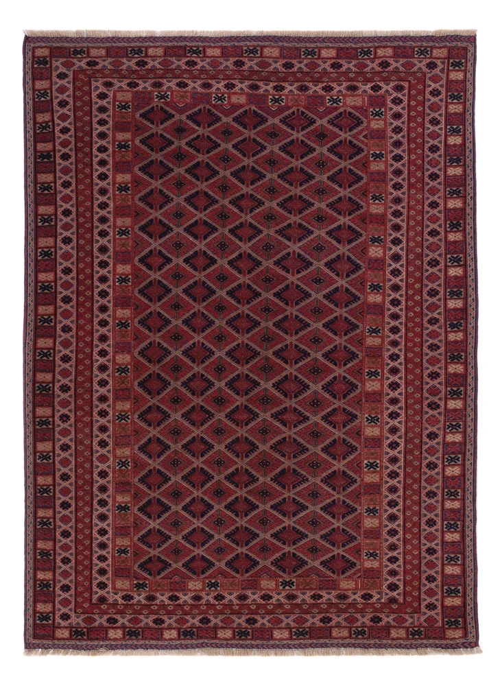 Kelimteppe - Orientalsk - 209 x 151 cm - mørk rød