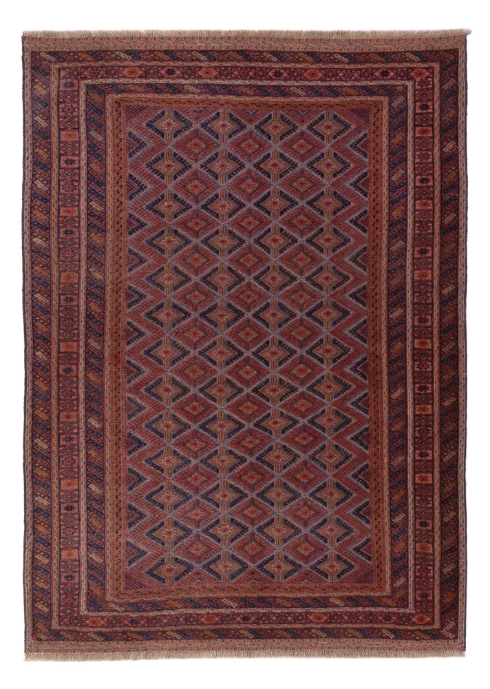 Kelimteppe - Orientalsk - 210 x 148 cm - mørk rød