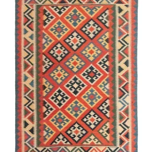 Kelimteppe - Orientalsk - 212 x 148 cm - oransje
