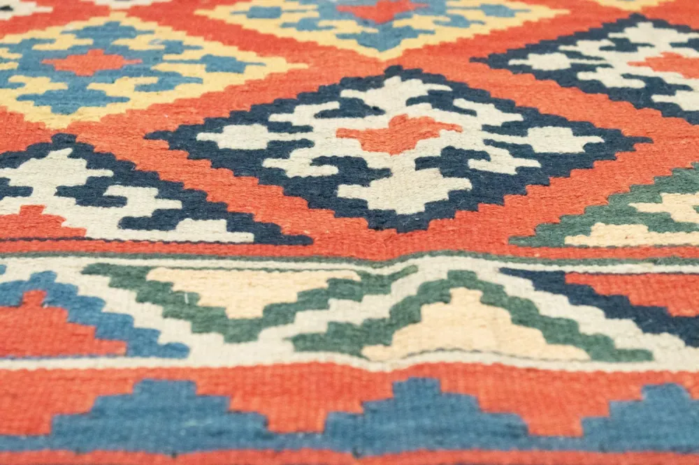 Kelimteppe - Orientalsk - 212 x 148 cm - oransje