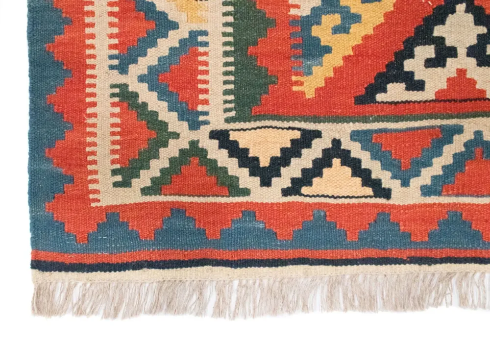 Kelimteppe - Orientalsk - 212 x 148 cm - oransje