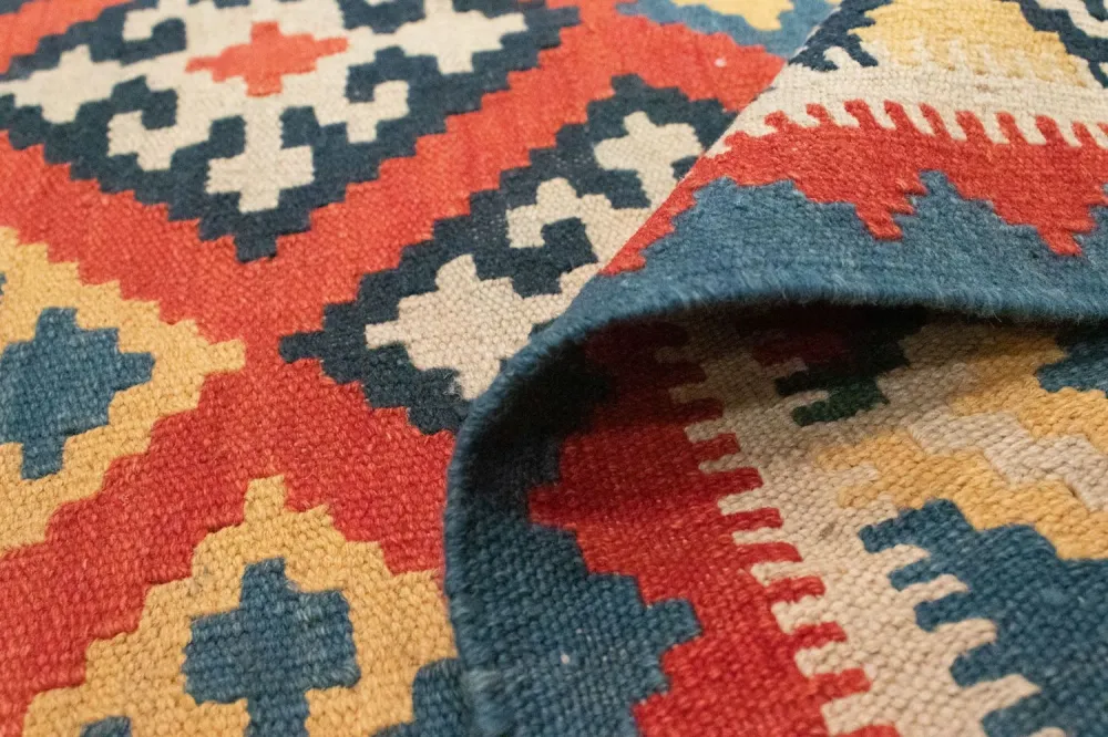 Kelimteppe - Orientalsk - 212 x 148 cm - oransje