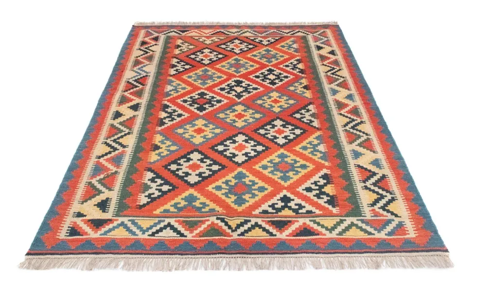 Kelimteppe - Orientalsk - 212 x 148 cm - oransje