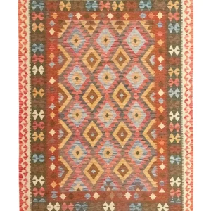 Kelimteppe - Orientalsk - 217 x 160 cm - oransje