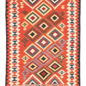 Kelimteppe - Orientalsk - 240 x 170 cm - oransje
