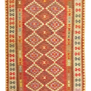 Kelimteppe - Orientalsk - 242 x 156 cm - oransje