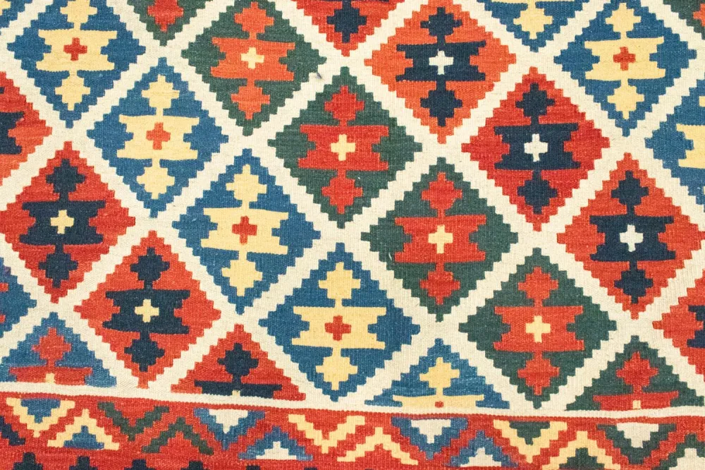 Kelimteppe - Orientalsk - 260 x 180 cm - oransje