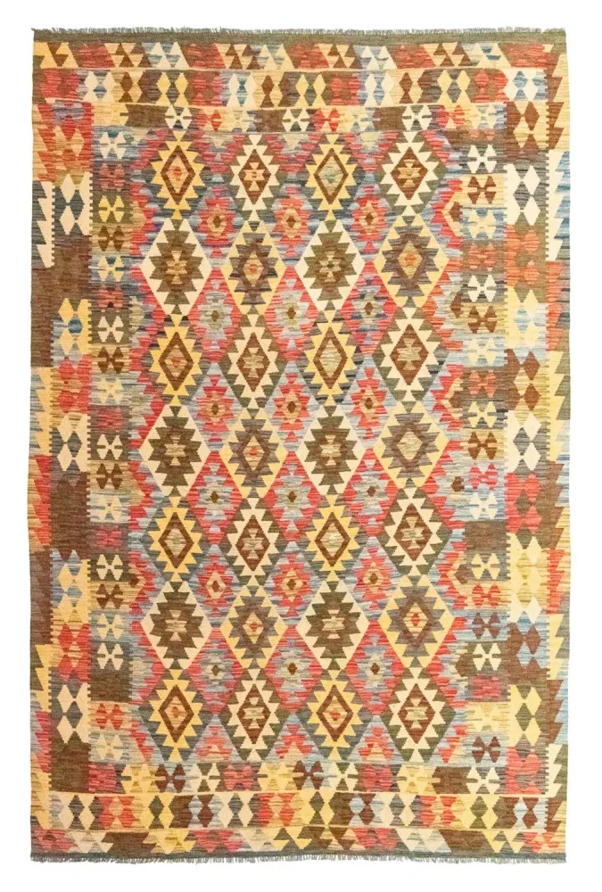 Kelimteppe - Orientalsk - 296 x 200 cm - flerfarget