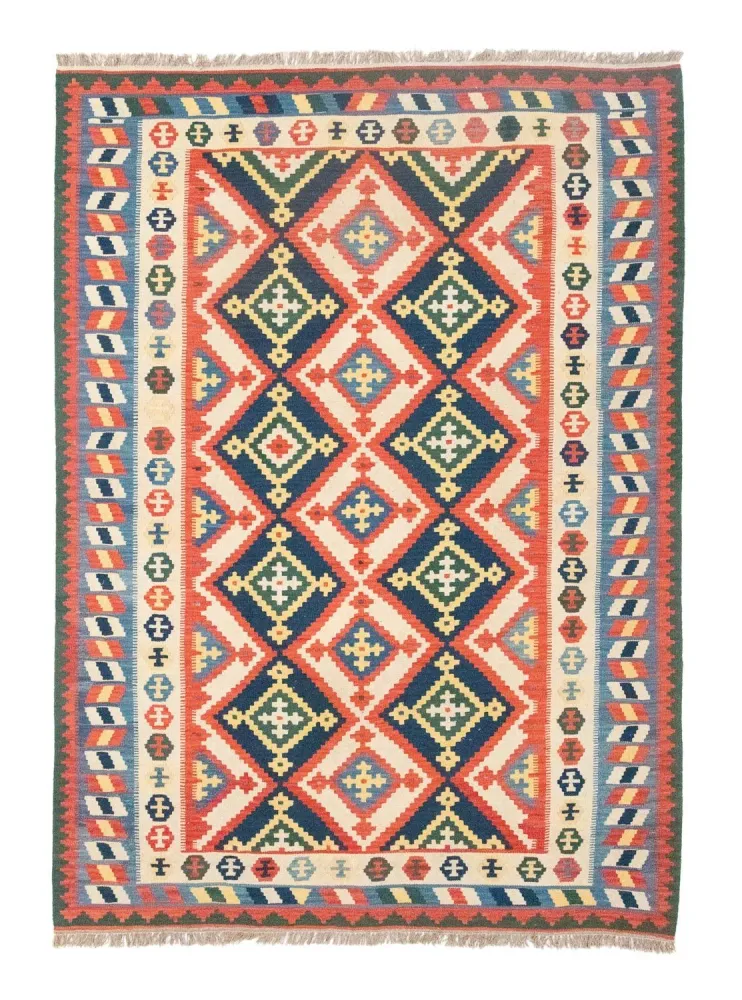 Kelimteppe - Orientalsk - 300 x 205 cm - oransje