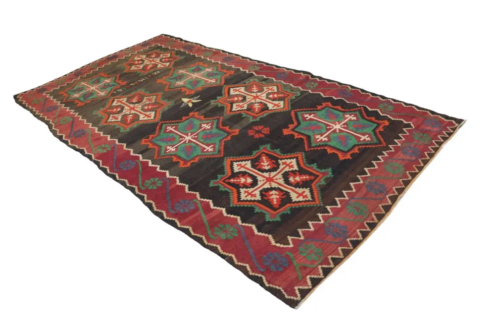 Kelimteppe - Orientalsk - 303 x 158 cm - blå