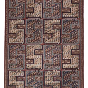 Kelimteppe - Orientalsk - Soumak - 215 x 159 cm - mørk beige