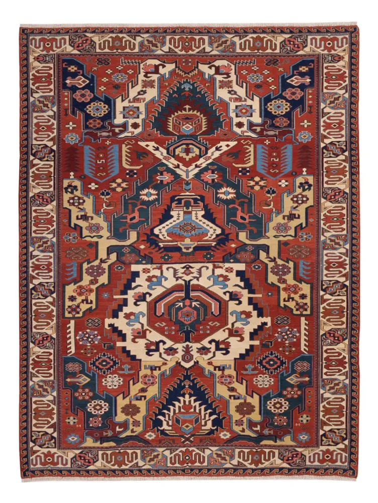 Kelimteppe - Orientalsk - Soumak - 256 x 194 cm - flerfarget